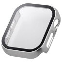 ELECOM エレコム AW-24BFCGPSV Apple Watch 42mm/フルカバーケース/プレミアムガラス/高透明/メタリック/シルバー(2)