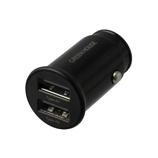 グリーンハウス USB シガーソケット充電アダプタ USB Type-Ax2 グリーンハウス USB シガーソケット充電アダプタ USB Type-Ax2