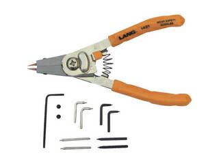 A&Eツールズ LANG TOOLS スナップリングプライヤー(替爪式・軸穴兼用・口開き調整機能付) 1421