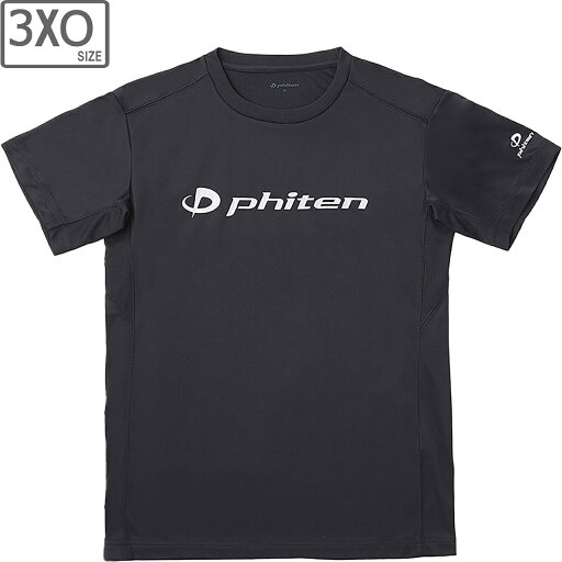 ファイテン Phiten RAKUシャツ 半袖 ロゴ入り 【ブラック/シルバー】【3XOサイズ】JG576109 ファイテン Phiten RAKUシャツ 半袖 ロゴ入り 【ブラック/シルバー】【3XOサイズ】JG576109