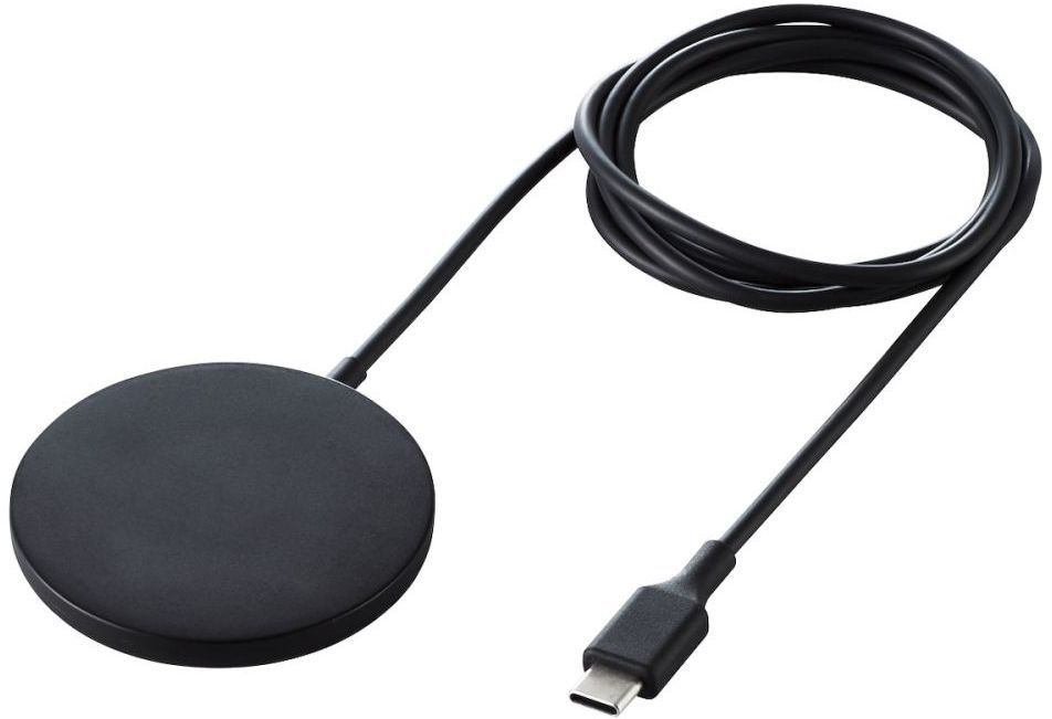 ELECOM エレコム マグネット内蔵ケーブル一体ワイヤレス充電器(7.5W・卓上・1m) ブラック W-MA02BK