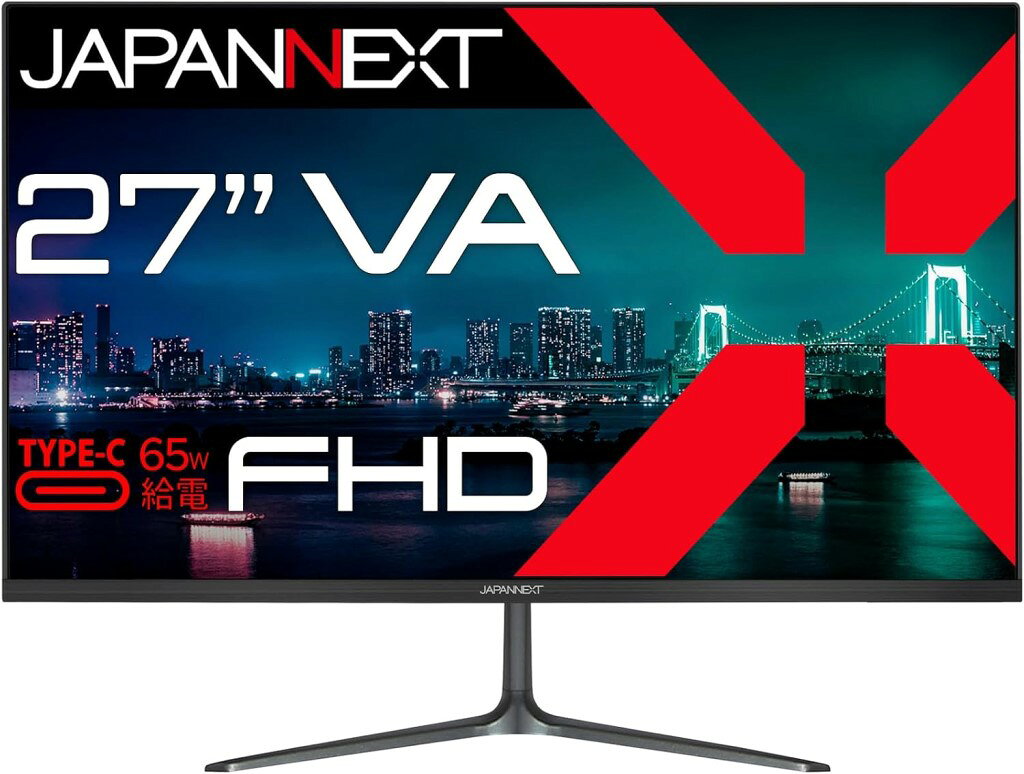 JAPANNEXT ジャパンネクスト VAパネル フルHD対応27型液晶ディスプレイ(Type-C/スピーカー/チルト/2年保証) JN-V27FHD-C65W 単品購入のみ可（同一商品であれば複数購入可） クレジットカード 代金引換決済のみ