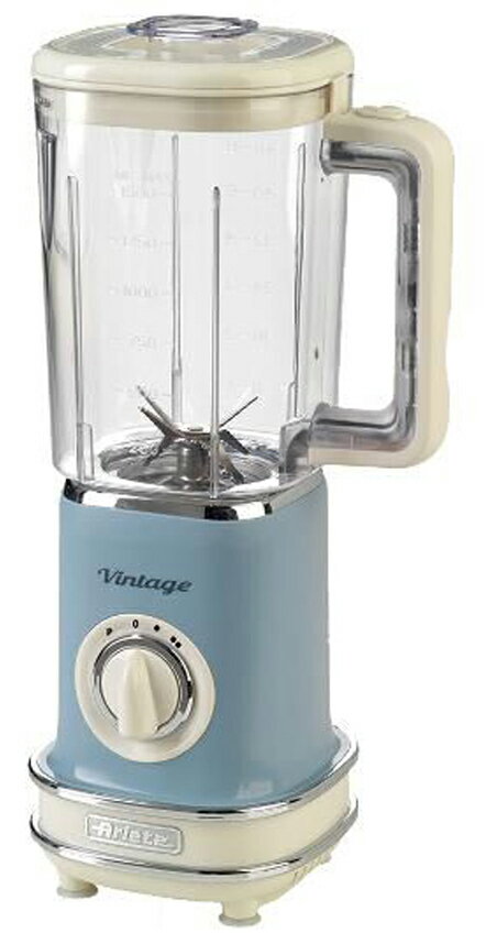 Ariete アリエテ 5681BL(ブルー) ブレンダー1.5L 曲線を生かしたフォルム、そしてアンティークにカラーリング、とってもレトロな雰囲気の製品
