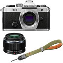 OM SYSTEM オーエムシステム OM-3 ボディ シルバー+ 25mm F1.8 IIレンズ+P-CB-294(グラスグリーン) セット