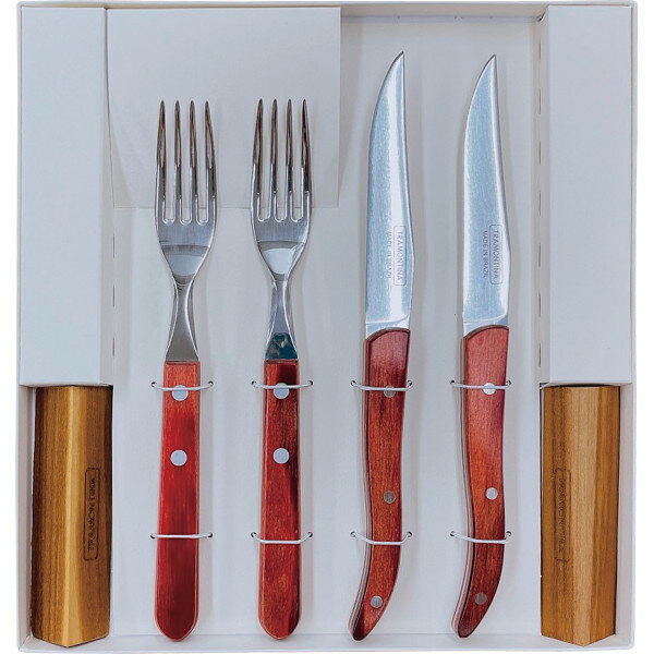 ★★★トラモンティーナ ポリウッド EUテーブルナイフ＆フォーク レッド 21198/786