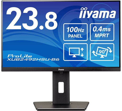 iiyama 飯山 フルHD対応 23.8型液晶ディスプレイ/ブラック/スピーカー/ IPS/昇降/回転 XUB2492HSU-B6 iiyama 飯山 フルHD対応 23.8型液晶ディスプレイ/ブラック/スピーカー/ IPS/昇降/回転 XUB2492HSU-B6