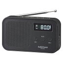 OHM オーム電機 RAD-H225N-K AudioComm 2バンドハンディラジオ ブラック 03-7056