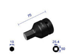 NAGAHORI 長堀工業 NAC/ナック ヘキサゴンレンチソケット 差込角25.4x対辺19mm 819C