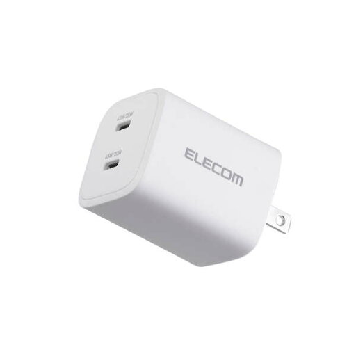 ELECOM エレコム MPA-AC10945WH AC充電器/スマホ・タブレット用/USB PD/45W/USB-Cx2/スイングプラグ/ホワイト ELECOM エレコム MPA-AC10945WH AC充電器/スマホ・タブレット用/USB PD/45W/USB-Cx2/スイングプラグ/ホワイト