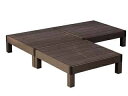 住まいスタイル 人工木ウッドデッキ ecofeel エコフィール 3台 PWDE-3P-DBR ダークブラウン 同梱注文不可 カード払い限定 沖縄・北海道・離島...