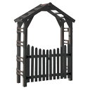 住まいスタイル 天然木製三角アーチ ゲートセット 「WOOD CHURCH」 (ウッドチャーチ) ダークブラウン TR-2100G-SET-DBR 同梱注文不可...