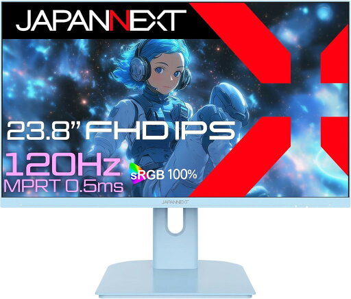 JAPANNEXT ジャパンネクスト フルHD対応 23.8型ゲーミングモニター(IPS/120Hz/スピーカー/ベイビーブルー/2年保証) JN-IPS238G120F-BB JAPANNEXT ジャパンネクスト フルHD対応 23.8型ゲーミングモニター(IPS/120Hz/スピーカー/ベイビーブルー/2年保証) JN-IPS238G120F-BB