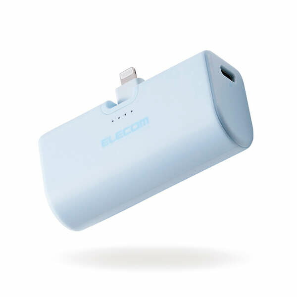 ELECOM エレコム DE-C58L-5000BU モバイルバッテリー/リチウムイオン電池/直挿し/180度スイングコネクタ/12W/5000mAh/USB-C/