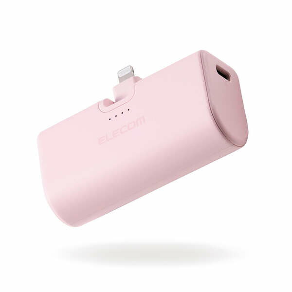 ELECOM エレコム DE-C58L-5000PN モバイルバッテリー/リチウムイオン電池/直挿し/180度スイングコネクタ/12W/5000mAh/USB-C/