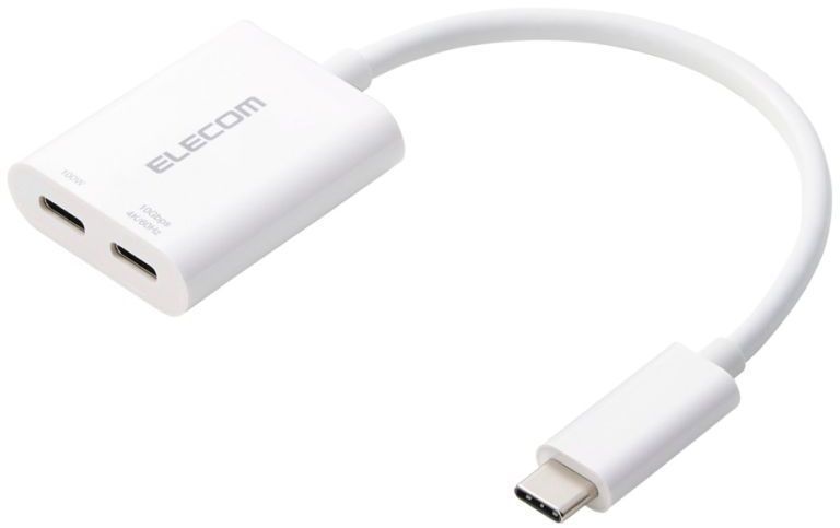 ELECOM エレコム Type-C映像変換アダプタ/Type-C - Type-C×2/4K60Hz/10Gpbs/ホワイト MPA-C2CPD100WH