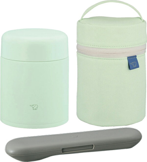 ZOJIRUSHI 象印 SW-LA40-GM スープジャー【400mL】+SW-PC01-GM ポーチSサイズ+FC-AA01-HM カトラリー(..