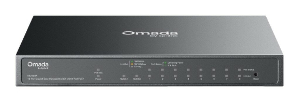 TP-Link ティーピーリンク Omada ギガビットポートx10 イージーマネージスイッチ(PoE+ポートx8搭載) ES..