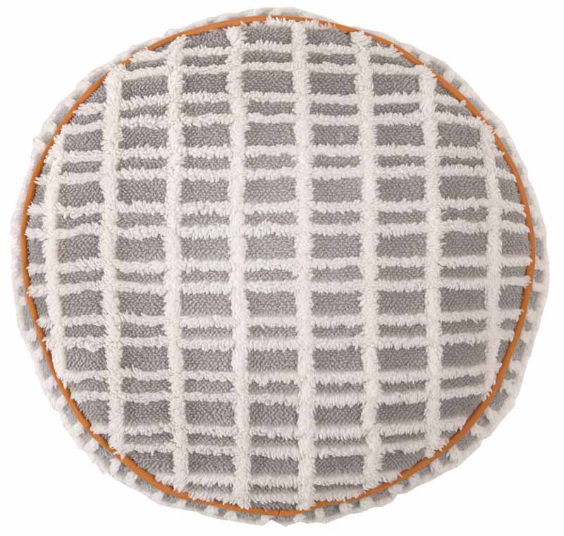 東谷 ROOM ESSENCE ラウンドボアチェック-クッション グレー GLK-214GY メーカー直送 同梱不可 カード..