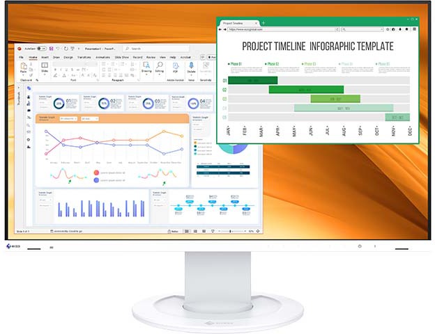 EIZO フルHD対応 23.8型液晶ディスプレイ /HDMI、DisplayPort/ホワイト/スピーカー EV2400R-WT(2)