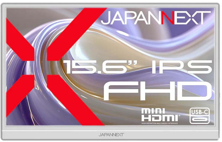 JAPANNEXT ジャパンネクスト フルHD対応 15.6型液晶ディスプレイ/miniHDMI×1、USB-C×1/ホワイト/スピーカー/2年保証 JN-MD-IPS156F2-W