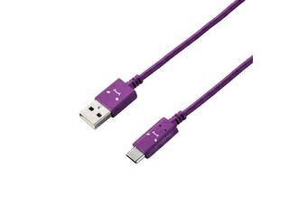 ELECOM/エレコム USB2.0ケーブル(顔付き、A‐C) 1.2m MPA-FAC12CPU パープル