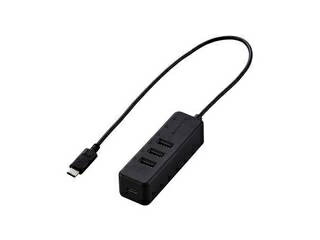 ELECOM/エレコム USB PD充電対応 USB Type-C HUB (USB2.0)ケーブル 30cm ブラック U2HC-T431PBK