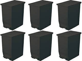 RISU リス SOLOW ペダルオープンツイン ダストボックス ゴミ箱 45L 6個セット ブラック RSD-78BK ※同梱..