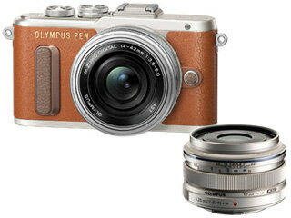 【E-PL8プレゼントキャンペーン中!8/31迄】 OLYMPUS/オリンパス PEN E-PL8 14-42mm EZレンズキット(ブラウン) +M.ZUIKO DIGITAL 17mm F1.8(シルバー)セット 【納期に約2~3週間かかります】【epl8set】