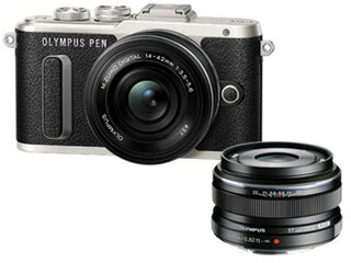 【E-PL8プレゼントキャンペーン中!8/31迄】 OLYMPUS/オリンパス PEN E-PL8 14-42mm EZレンズキット(ブラック) +M.ZUIKO DIGITAL 17mm F1.8(ブラック)セット 【epl8set】