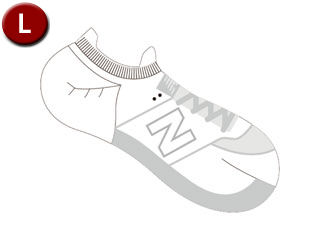 【在庫限り】 NewBalance/ニューバランス スニーカー柄ソックス 【L/25-27cm】 (WT/ホワイト) JASL8222