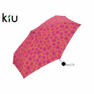 kiu/キウ K33-043 折りたたみ傘 手開き 日傘/晴雨兼用 タイニー シリコン 全12色 軽量 【50cm】 (ハナ ピンク )