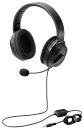 ELECOM エレコム オーバーヘッドタイプヘッドセット/両耳/4極/変換ケーブル付/40mmドライバ/ブラック HS-HP30TBK