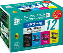 ecorica/エコリカ 互換リサイクルインクカートリッジ ブラザー LC124PK対応(4個パック) ECI-BR124P/BOX