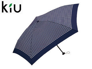 【在庫限り】 kiu/キウ Air-light umbrella 折りたたみ傘 手開き 【50cm】 （ボーダー）