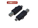 変換名人 変換名人 【10個セット】 変換プラグ USB B(オス)→miniUSB(オス) USBBA-M5AX10