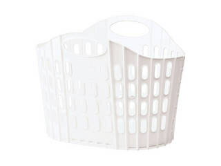 Seiei セイエイ 折りたためるランドリーバスケット ホワイト 120328