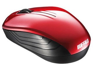 BUFFALO バッファロー 無線 BlueLED 3ボタン スタンダードマウス レッド BSMBW107RD