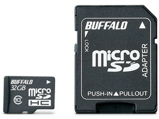 BUFFALO Хåե microSDHC 32GB Class10ʥ饹10 SDѴץդ RMSD-32GC10AB