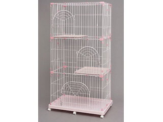 アイリスオーヤマ ペットケージ ミルキーピンク 3段(93×63cm) PEC-903 