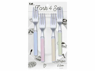 KAI 貝印 貝印 ストライプ柄 フォークS 4本セット 000FA5174(3)