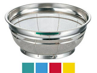 BK18-8F型ザル　カラーバー付　20cm　グリーン