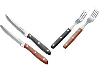 YAXELL ヤクセル YK茶合板柄ステーキナイフ10125