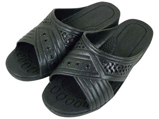 紳士シャワーサンダル 前あき ブラック T-FTG-1 M