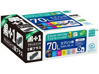 ecorica エコリカ EPSON IC6CL70L互換+BK70Lプラスワンボックス ECI-E70L6P+BK