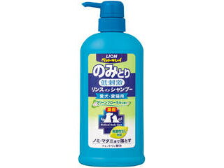 LION PET ライオン商事 ペットキレイ のみとりリンスインシャンプー 愛犬愛猫用 グリーンフローラルの香り ポンプ 550ml