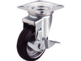 YUEI CASTER ユーエイ 産業用キャスターシングルS付自在車 100径ゴム車輪 WJ-100S