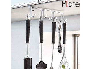 YAMAZAKI 山崎実業 【Plate/プレート】戸棚下キッチンツールフック ホワイト (2441)