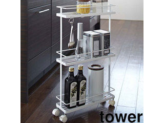yamazaki tower YAMAZAKI 山崎実業 tower タワー スリムキッチンワゴン ホワイト (7151) tower-k yamazaki tower YAMAZAKI 山崎実業 tower タワー スリムキッチンワゴン ホワイト (7151) tower-k