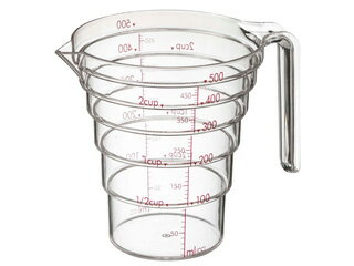 YAMAZAKI 山崎実業 段々計量カップ 500ml クリア (2698)