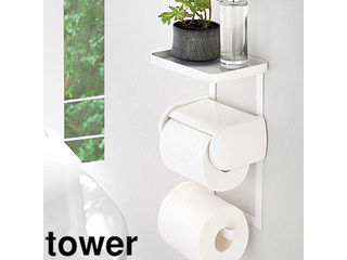 yamazaki tower YAMAZAKI 山崎実業 トイレットペーパーホルダー上ラック 2段 タワー ホワイト tower tower-r yamazaki tower YAMAZAKI 山崎実業 トイレットペーパーホルダー上ラック 2段 タワー ホワイト tower tower-r
